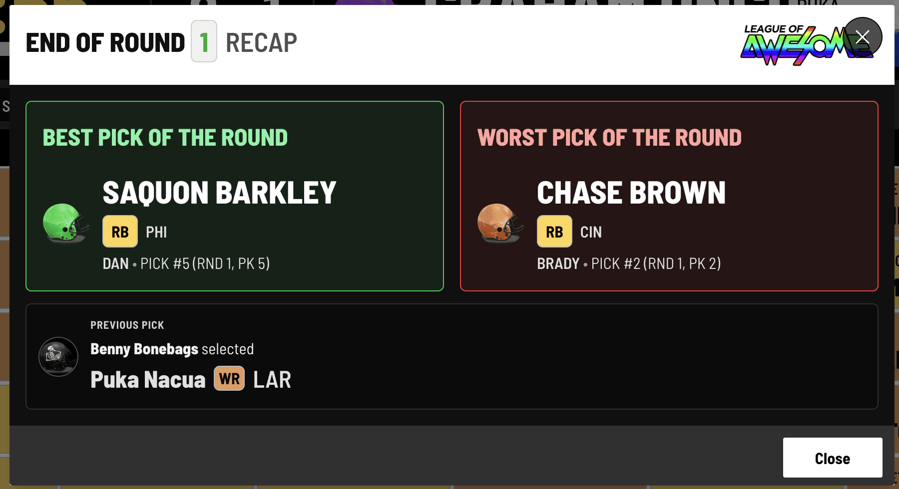 End of Round Break